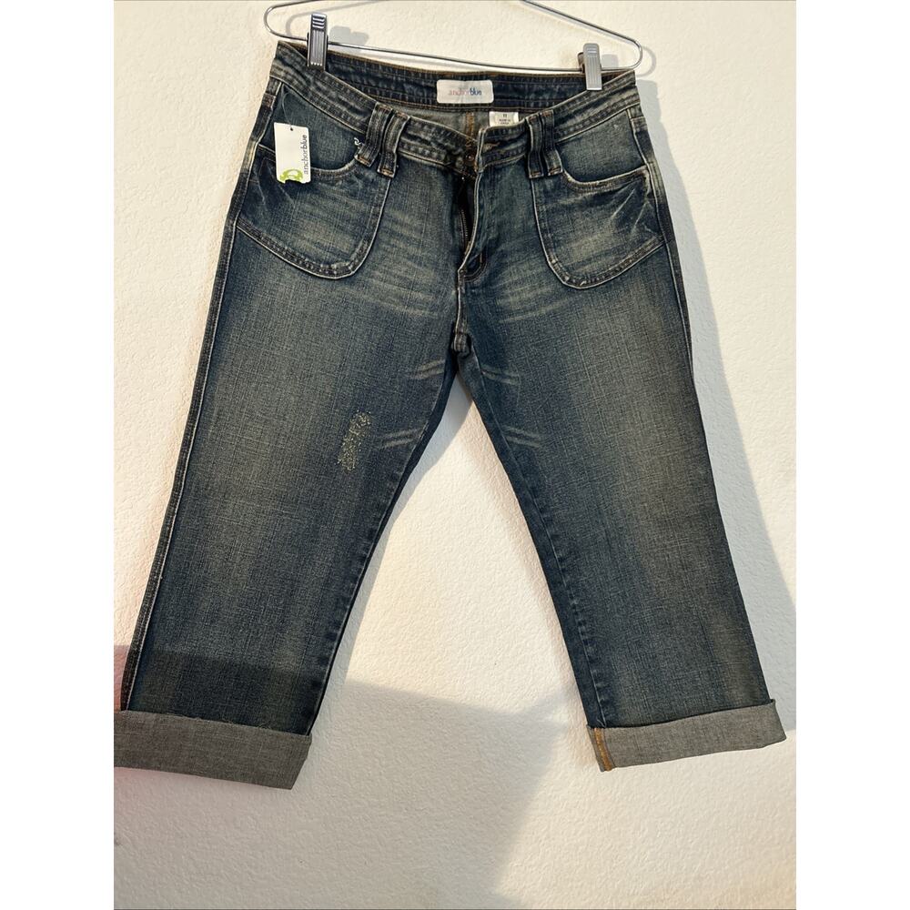 Women’s Vintage Anchor Blue Capri Jeans Size 11 NWT